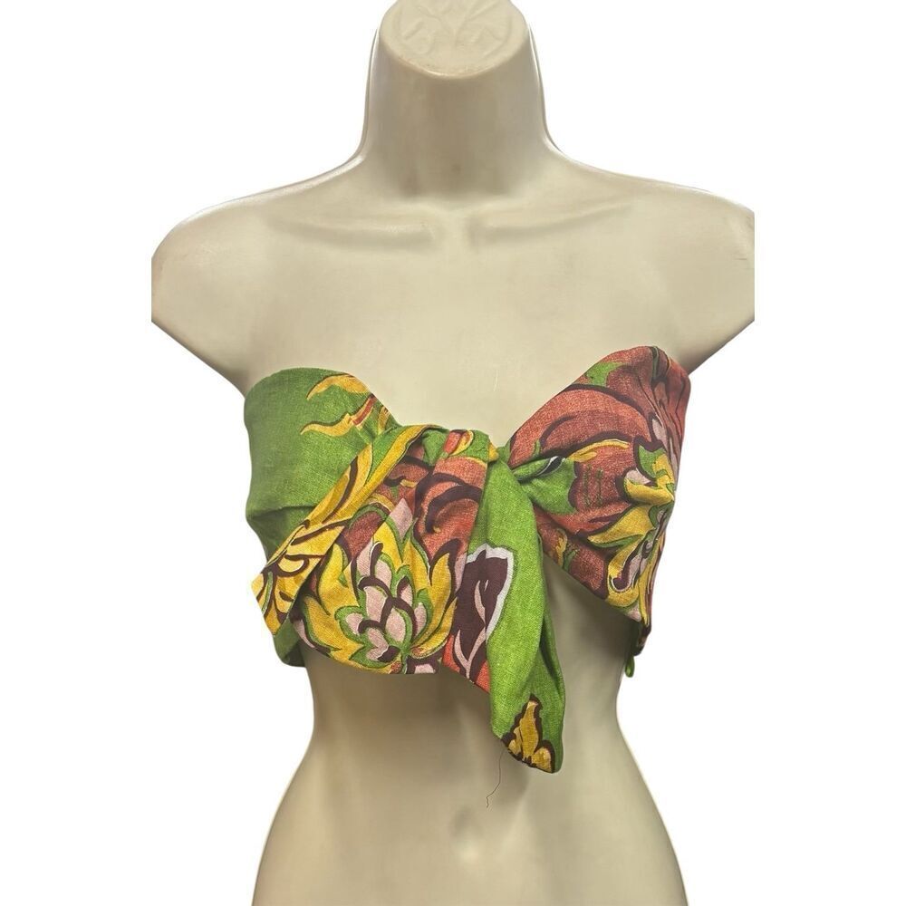 Rhode Green Print Bandeau Top NWT Size Small